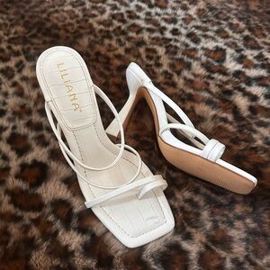Liliana Cream Strappy Heels